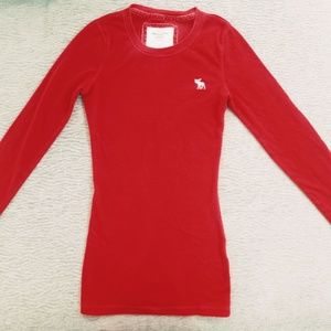 🍁Fall Abercrombie & Fitch red long sleeved shirt!